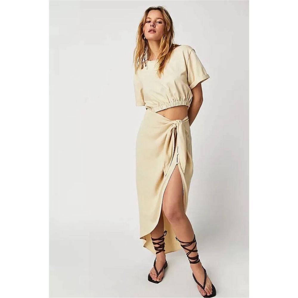 Free People NWT Rae Khaki Maxi Dress